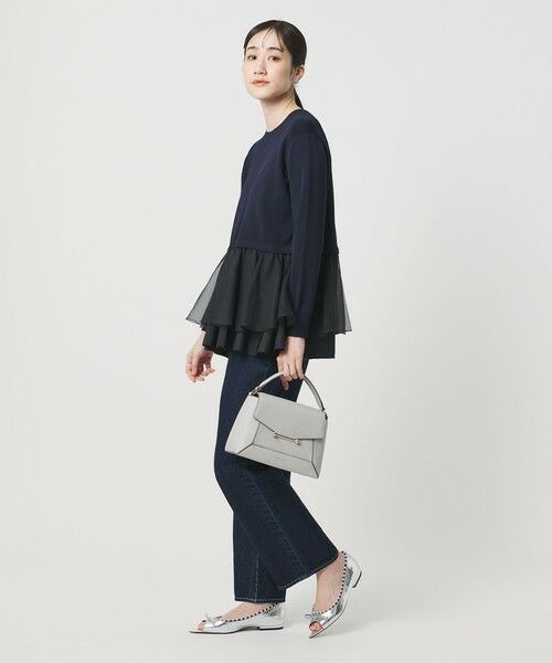 UNITED ARROWS / ユナイテッドアローズ ニット・セーター | オーガンジー フリルコンビ ニット ‐ウォッシャブル‐ | 詳細17