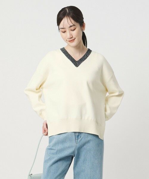 UNITED ARROWS / ユナイテッドアローズ ニット・セーター | コンフォート スマート Vネックニット ‐ウォッシャブル‐（OFF WHITE）
