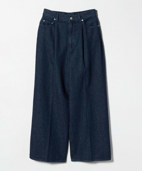 UNITED ARROWS / ユナイテッドアローズ デニムパンツ | デニム タック ワイドパンツ（NAVY）