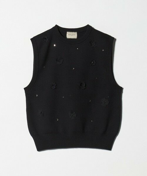 UNITED ARROWS / ユナイテッドアローズ ベスト | 3D ビジュー ベスト（BLACK）