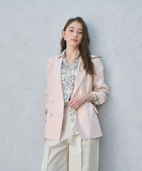 UNITED ARROWS / ユナイテッドアローズ テーラードジャケット | 6ボタン リネン ブレザー ジャケット | 詳細12