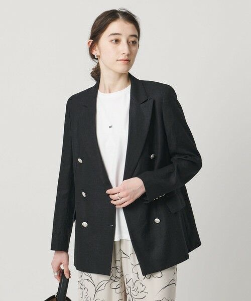 UNITED ARROWS / ユナイテッドアローズ テーラードジャケット | 6ボタン リネン ブレザー ジャケット | 詳細17