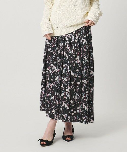 UNITED ARROWS / ユナイテッドアローズ ロング・マキシ丈スカート | サテン フラワープリント スカート ‐ウォッシャブル‐ | 詳細1