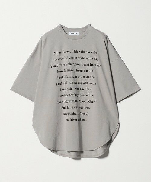 UNITED ARROWS / ユナイテッドアローズ Tシャツ | ＜SACRA＞メッセージ Tシャツ（MD.GRAY）