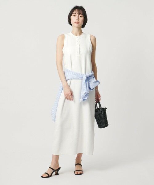 UNITED ARROWS / ユナイテッドアローズ ミニ丈・ひざ丈ワンピース | ＜SACRA＞ヘンリーネック ノースリーブ ワンピース | 詳細1