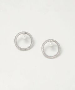 UNITED ARROWS / ユナイテッドアローズ ピアス・イヤリング | サークルパヴェ＆イミテーションパール ピアス