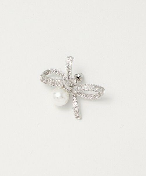 UNITED ARROWS / ユナイテッドアローズ ピアス・イヤリング | リボンパヴェ＆イミテーションパール ピアス | 詳細1