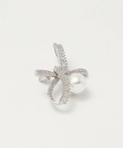 UNITED ARROWS / ユナイテッドアローズ ピアス・イヤリング | リボンパヴェ＆イミテーションパール ピアス | 詳細2