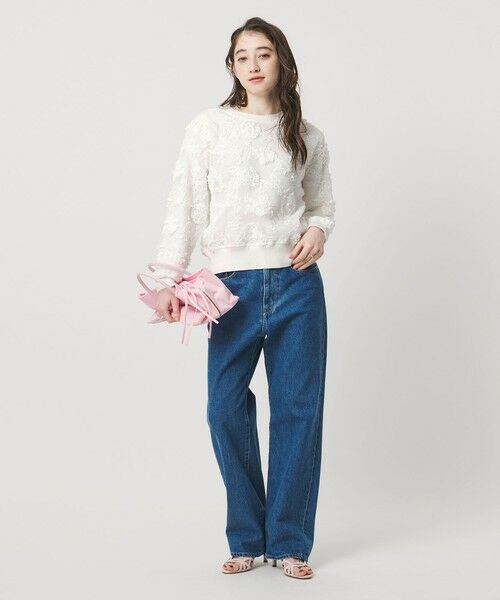 UNITED ARROWS / ユナイテッドアローズ ニット・セーター | エンブロイダリーフラワー メッシュ ニット | 詳細2