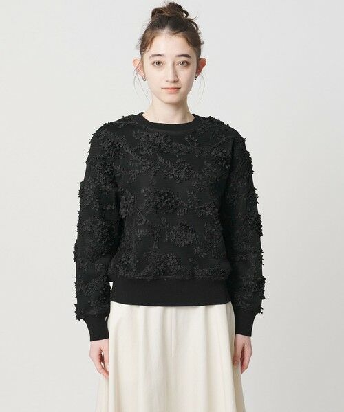 UNITED ARROWS / ユナイテッドアローズ ニット・セーター | エンブロイダリーフラワー メッシュ ニット | 詳細8