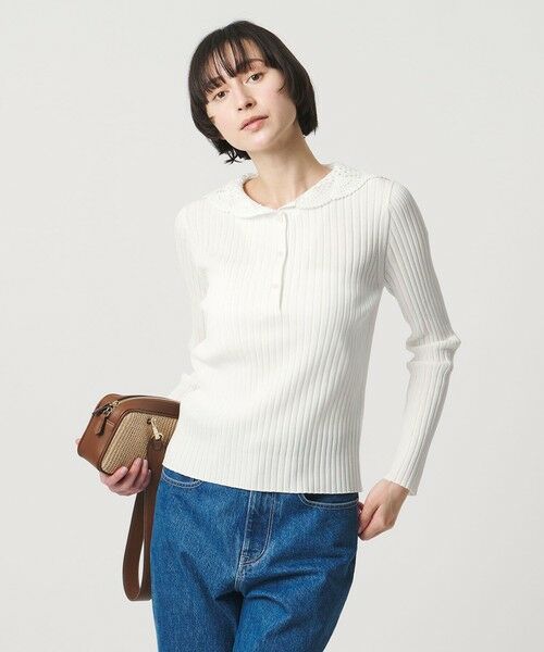 UNITED ARROWS / ユナイテッドアローズ ニット・セーター | セーラー エンブロイダリー リブニット ‐ウォッシャブル‐ | 詳細1