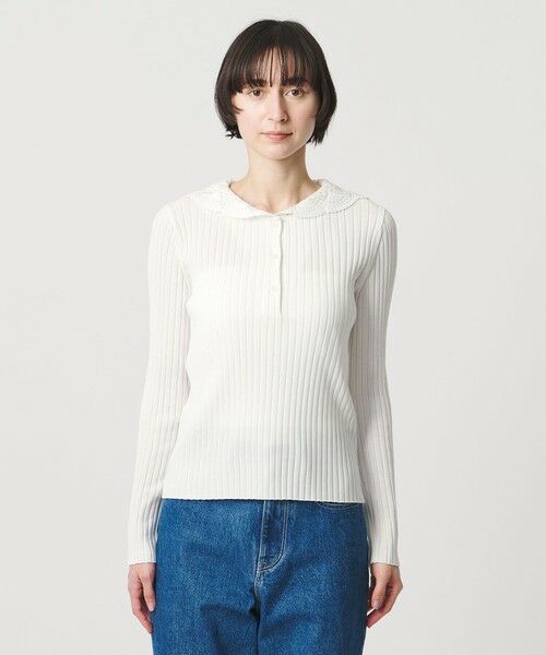 UNITED ARROWS / ユナイテッドアローズ ニット・セーター | セーラー エンブロイダリー リブニット ‐ウォッシャブル‐ | 詳細5