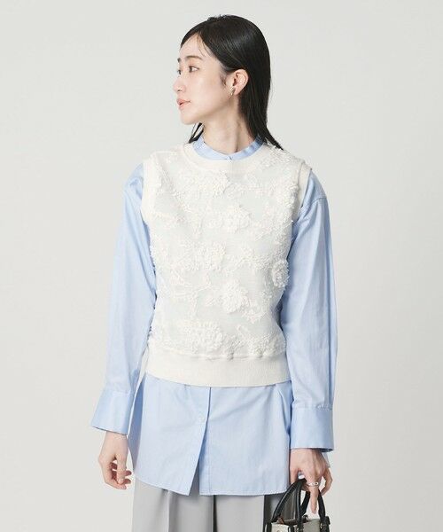 UNITED ARROWS / ユナイテッドアローズ ベスト | エンブロイダリーフラワー メッシュ ベスト | 詳細1