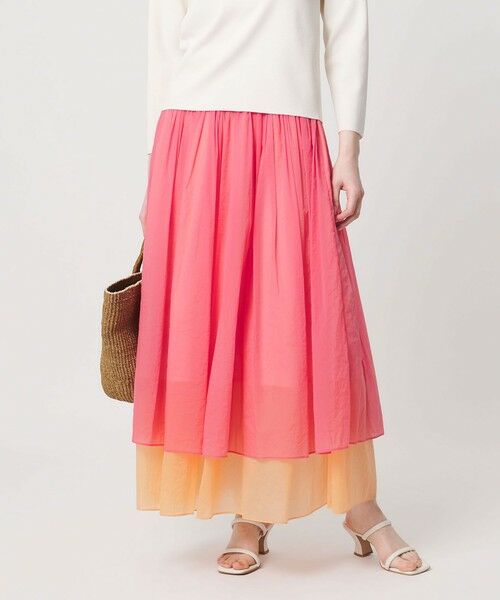 UNITED ARROWS / ユナイテッドアローズ ロング・マキシ丈スカート | シアー バイカラー スカート ‐ウォッシャブル‐ | 詳細1