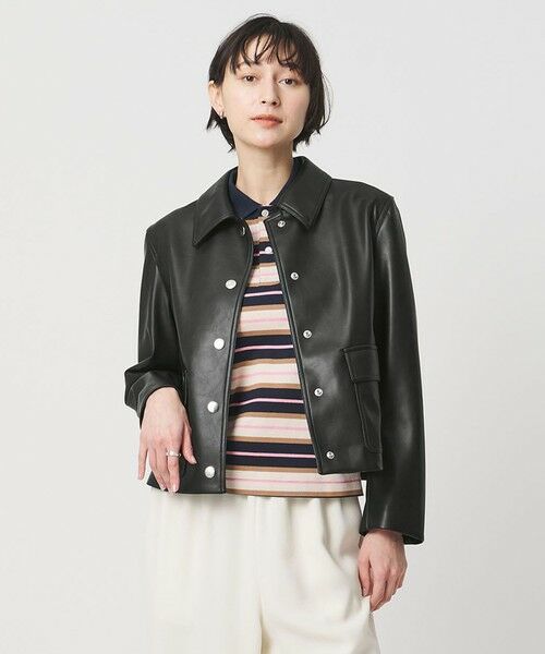 UNITED ARROWS / ユナイテッドアローズ ブルゾン | レザーライク ショートブルゾン | 詳細13