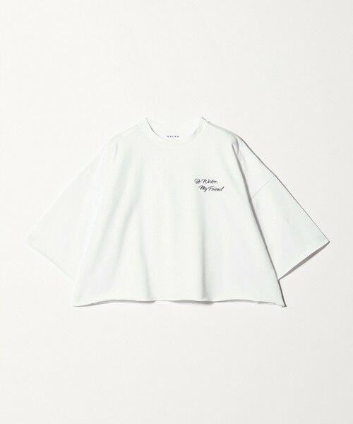 UNITED ARROWS / ユナイテッドアローズ Tシャツ | <SACRA>ハーフスリーブ クロップド メッセージ Tシャツ | 詳細4