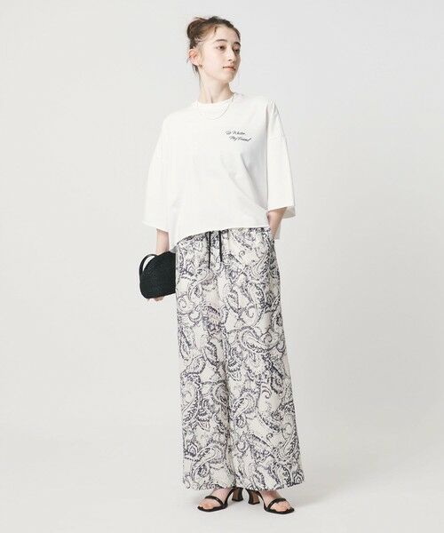 UNITED ARROWS / ユナイテッドアローズ Tシャツ | <SACRA>ハーフスリーブ クロップド メッセージ Tシャツ | 詳細2