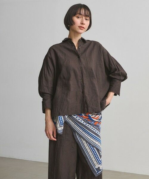 UNITED ARROWS / ユナイテッドアローズ シャツ・ブラウス | リネン ドルマン シャツ ‐ウォッシャブル‐（DK.BROWN）