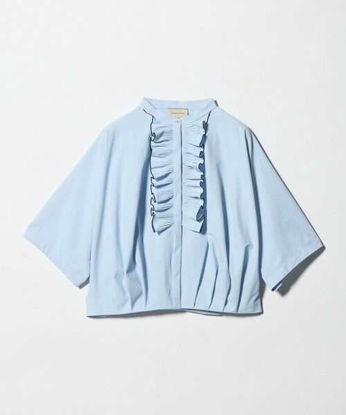 UNITED ARROWS / ユナイテッドアローズ シャツ・ブラウス | メロー フリル シャツ ブラウス ‐防しわ 吸水速乾 UVカット 遮熱性 接触冷感 ウォッシャブル‐（LT.BLUE）