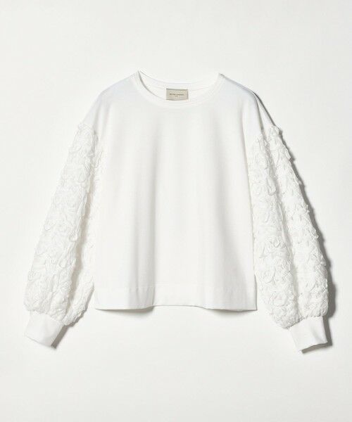 UNITED ARROWS / ユナイテッドアローズ カットソー | エンブロイダリーフラワー ショルダーコンビ カットソー | 詳細3