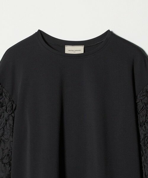 UNITED ARROWS / ユナイテッドアローズ カットソー | エンブロイダリーフラワー ショルダーコンビ カットソー | 詳細14