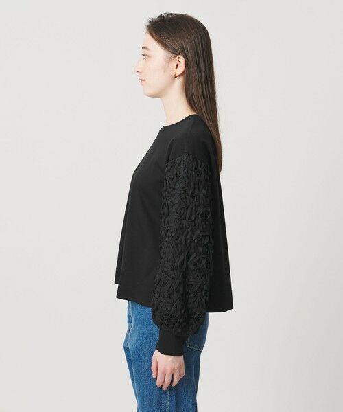 UNITED ARROWS / ユナイテッドアローズ カットソー | エンブロイダリーフラワー ショルダーコンビ カットソー | 詳細10