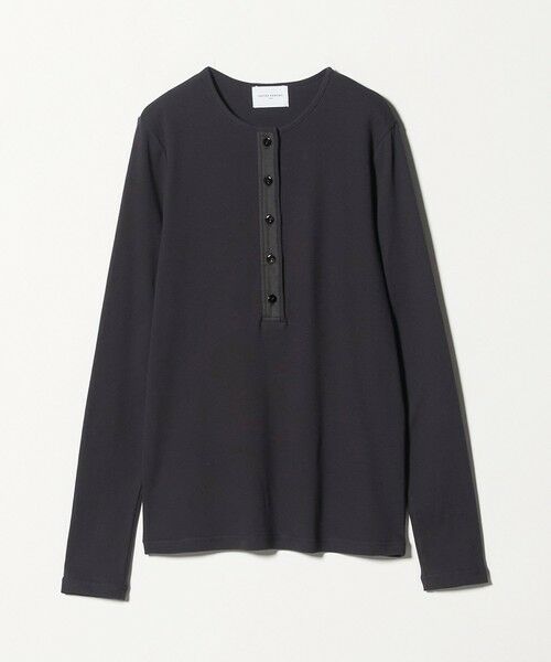 UNITED ARROWS / ユナイテッドアローズ カットソー | コットン フライス ヘンリーネック ロング Tシャツ（NAVY）