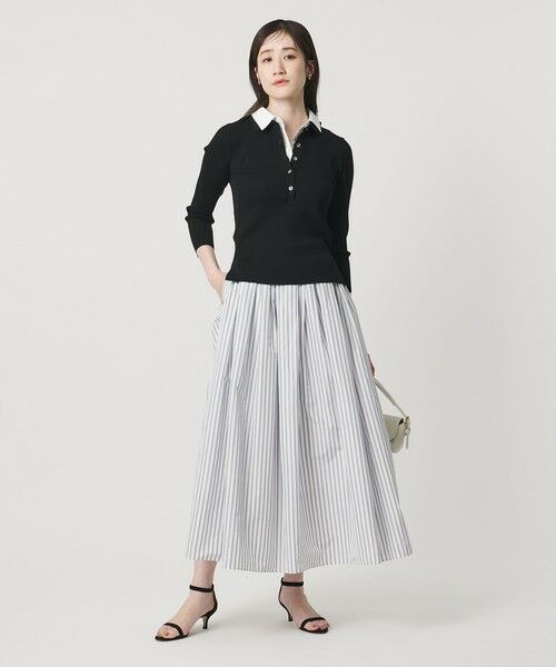 UNITED ARROWS / ユナイテッドアローズ ニット・セーター | 7分袖 シャツ コンビ ポロニット | 詳細2