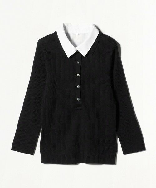 UNITED ARROWS / ユナイテッドアローズ ニット・セーター | シャツ コンビ ポロニット（BLACK）