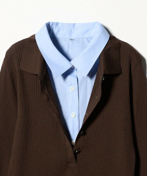 UNITED ARROWS / ユナイテッドアローズ ニット・セーター | 7分袖 シャツ コンビ ポロニット | 詳細22