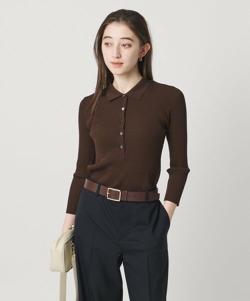 UNITED ARROWS / ユナイテッドアローズ ニット・セーター | 7分袖 シャツ コンビ ポロニット | 詳細14