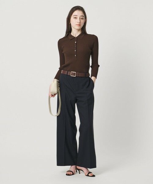 UNITED ARROWS / ユナイテッドアローズ ニット・セーター | 7分袖 シャツ コンビ ポロニット | 詳細15