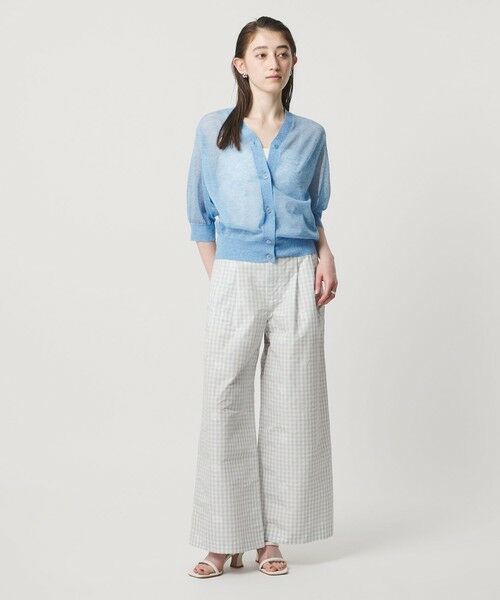 UNITED ARROWS / ユナイテッドアローズ その他パンツ | ギンガムチェック フラワー ジャガード ワイドパンツ ‐ウォッシャブル‐ | 詳細1