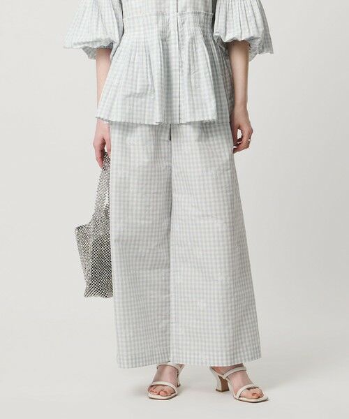 UNITED ARROWS / ユナイテッドアローズ その他パンツ | ギンガムチェック フラワー ジャガード ワイドパンツ ‐ウォッシャブル‐ | 詳細2