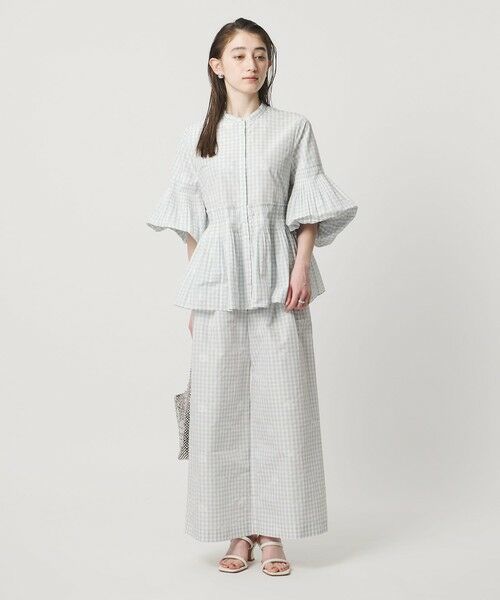 UNITED ARROWS / ユナイテッドアローズ その他パンツ | ギンガムチェック フラワー ジャガード ワイドパンツ ‐ウォッシャブル‐ | 詳細3