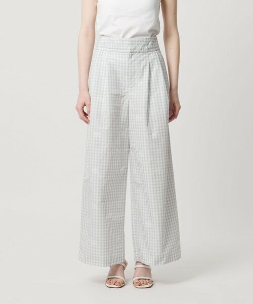 UNITED ARROWS / ユナイテッドアローズ その他パンツ | ギンガムチェック フラワー ジャガード ワイドパンツ ‐ウォッシャブル‐ | 詳細4