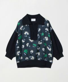 UNITED ARROWS / ユナイテッドアローズ シャツ・ブラウス | ６分袖 プリント ニット コンビ シャツ ‐ウォッシャブル‐