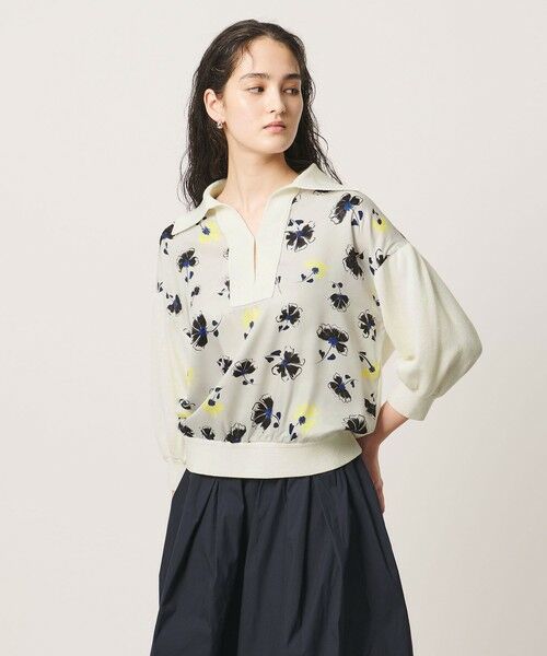 UNITED ARROWS / ユナイテッドアローズ シャツ・ブラウス | ６分袖 プリント ニット コンビ シャツ ‐ウォッシャブル‐ | 詳細2