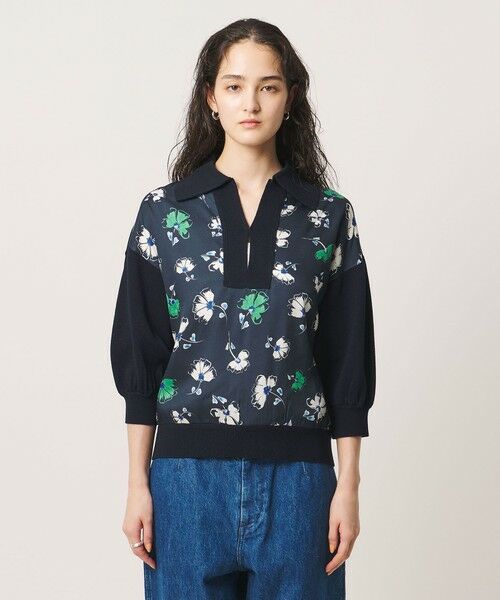 UNITED ARROWS / ユナイテッドアローズ シャツ・ブラウス | ６分袖 プリント ニット コンビ シャツ ‐ウォッシャブル‐ | 詳細11