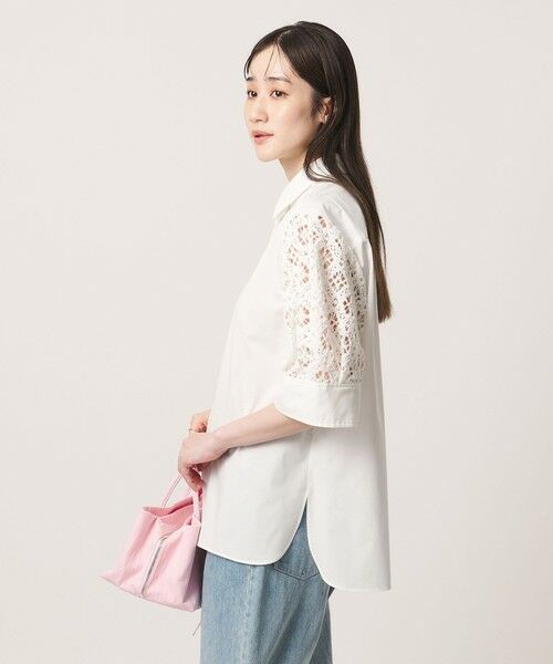 UNITED ARROWS / ユナイテッドアローズ シャツ・ブラウス | ラッセルレース コンビ シャツ ‐ウォッシャブル‐ | 詳細1