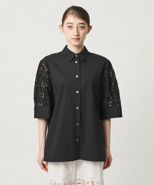UNITED ARROWS / ユナイテッドアローズ シャツ・ブラウス | ラッセルレース コンビ シャツ ‐ウォッシャブル‐ | 詳細12