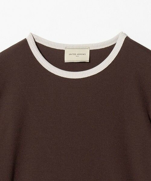 UNITED ARROWS / ユナイテッドアローズ カットソー | リブ バイカラーパイピング 五分袖 Tシャツ | 詳細16