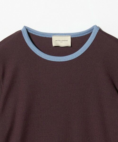 UNITED ARROWS / ユナイテッドアローズ カットソー | リブ バイカラーパイピング 五分袖 Tシャツ | 詳細22