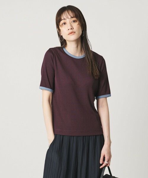UNITED ARROWS / ユナイテッドアローズ カットソー | リブ バイカラーパイピング 五分袖 Tシャツ | 詳細18