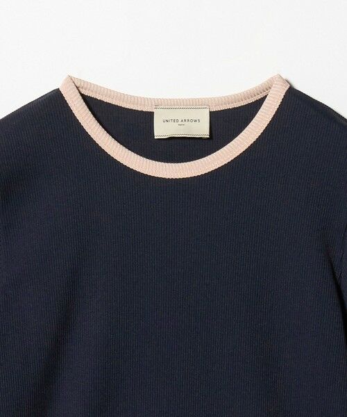 UNITED ARROWS / ユナイテッドアローズ カットソー | リブ バイカラーパイピング 五分袖 Tシャツ | 詳細28