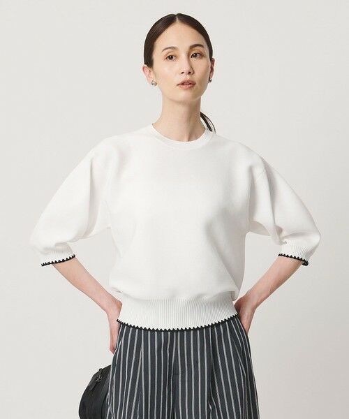 UNITED ARROWS / ユナイテッドアローズ ニット・セーター | ハマグリステッチ パフスリーブ ニット ‐ウォッシャブル‐ | 詳細1