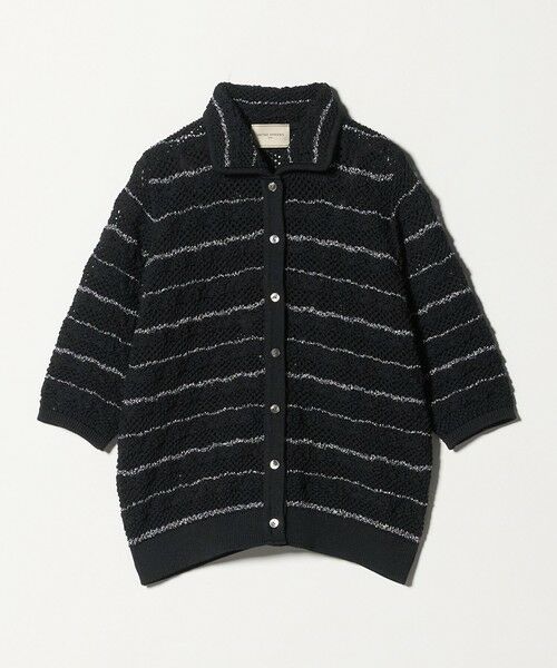 UNITED ARROWS / ユナイテッドアローズ カーディガン・ボレロ | YTM ラメ ニットポロ カーディガン ‐ウォッシャブル‐（BLACK）