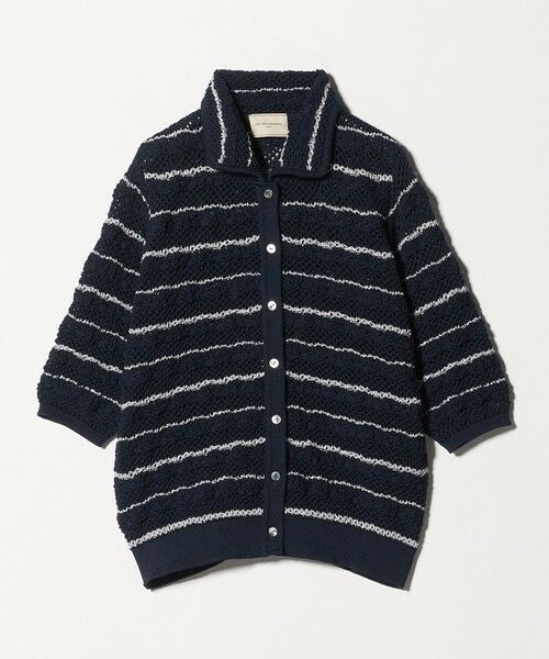 UNITED ARROWS / ユナイテッドアローズ カーディガン・ボレロ | YTM ラメ ニットポロ カーディガン ‐ウォッシャブル‐（NAVY）