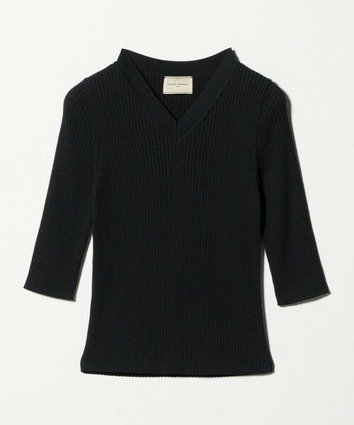UNITED ARROWS / ユナイテッドアローズ ニット・セーター | リブ Vネック ニット ‐ウォッシャブル‐（BLACK）