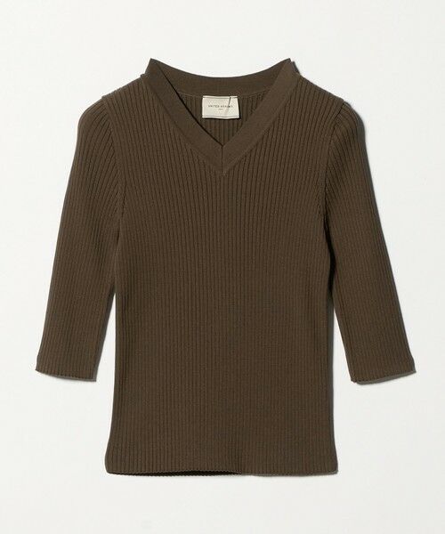 UNITED ARROWS / ユナイテッドアローズ ニット・セーター | リブ Vネック ニット ‐ウォッシャブル‐（DK.BROWN）